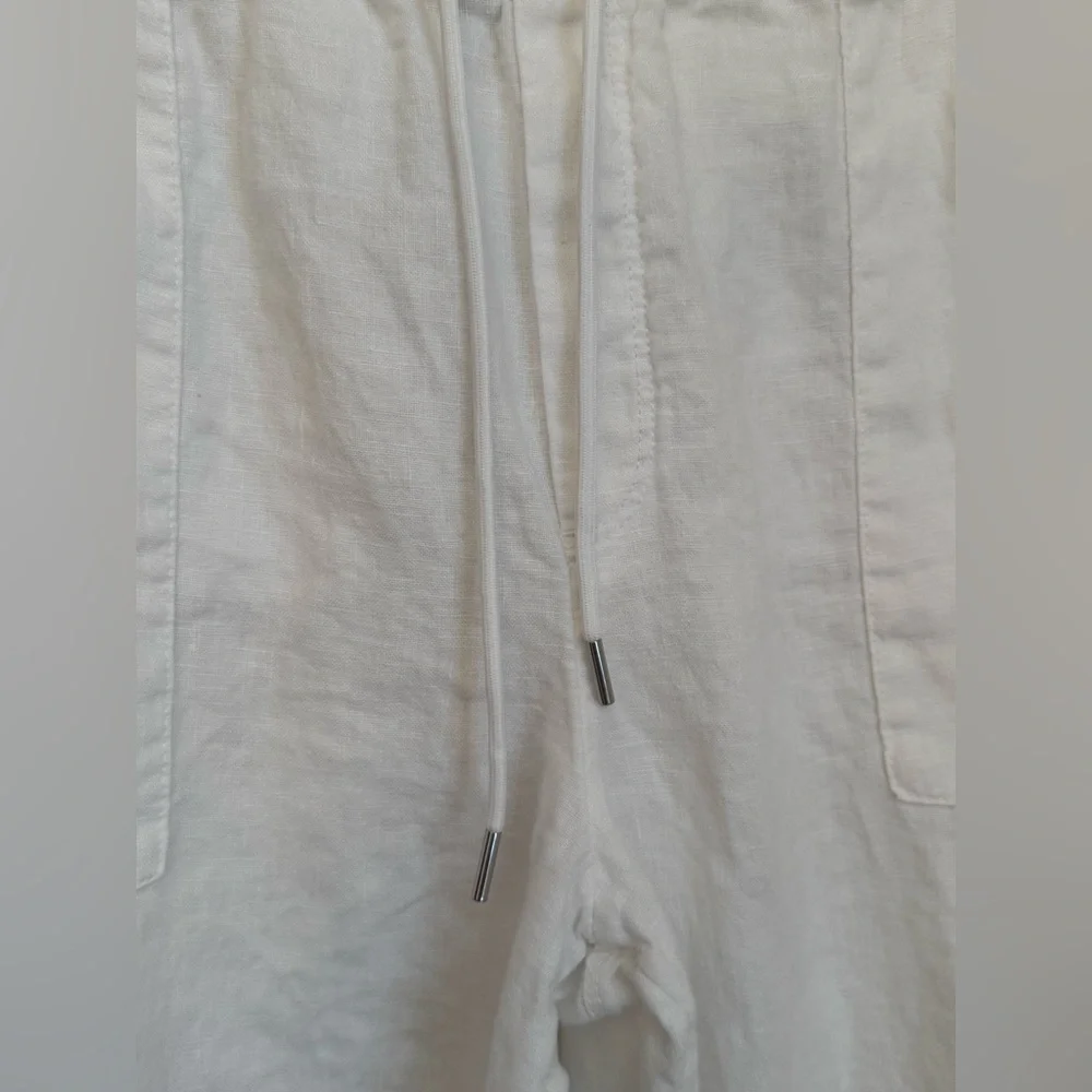 Athleta White Retreat Linen Ankle Jogger Pants Women’s Size 16 Beach 531704 - Picture 6 of 10